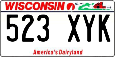 WI license plate 523XYK