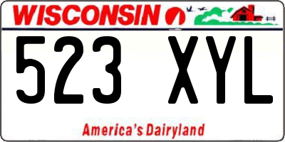 WI license plate 523XYL
