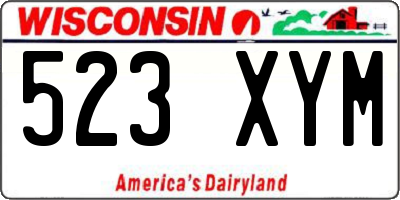 WI license plate 523XYM
