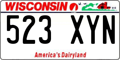 WI license plate 523XYN
