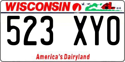 WI license plate 523XYO