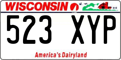 WI license plate 523XYP