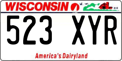 WI license plate 523XYR