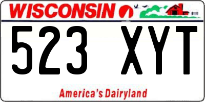 WI license plate 523XYT