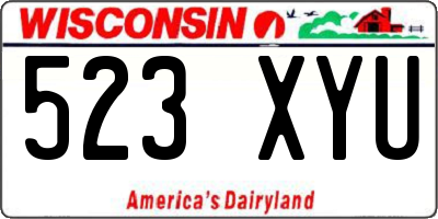 WI license plate 523XYU