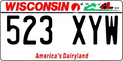 WI license plate 523XYW