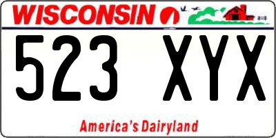 WI license plate 523XYX