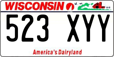 WI license plate 523XYY