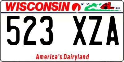 WI license plate 523XZA
