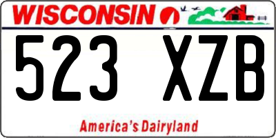 WI license plate 523XZB