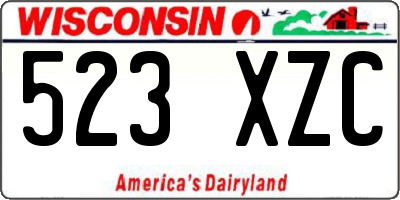WI license plate 523XZC