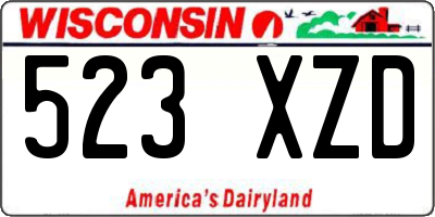 WI license plate 523XZD