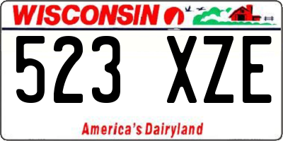 WI license plate 523XZE