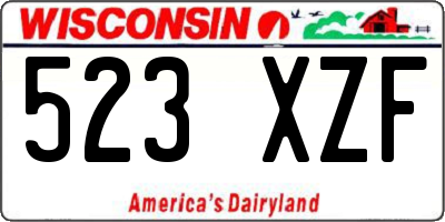 WI license plate 523XZF