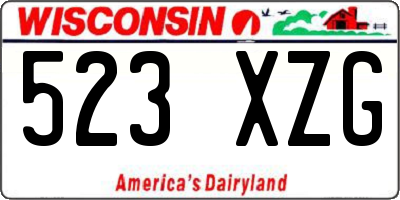 WI license plate 523XZG