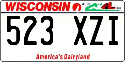 WI license plate 523XZI