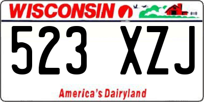 WI license plate 523XZJ