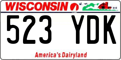 WI license plate 523YDK