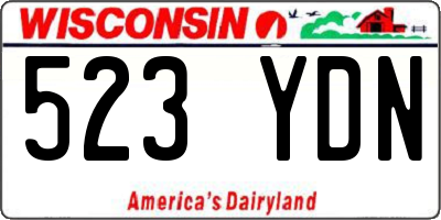 WI license plate 523YDN