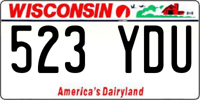 WI license plate 523YDU