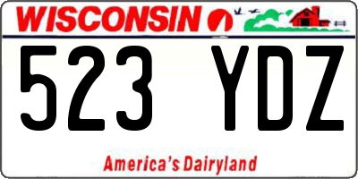 WI license plate 523YDZ