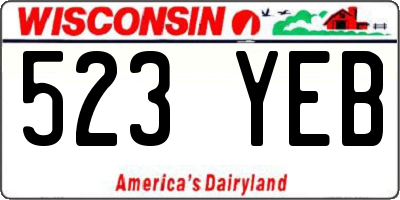 WI license plate 523YEB