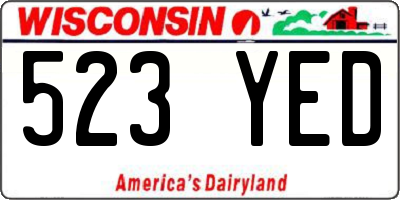 WI license plate 523YED
