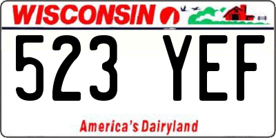 WI license plate 523YEF