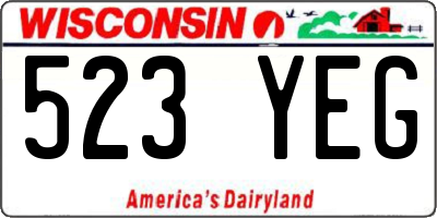 WI license plate 523YEG