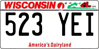 WI license plate 523YEI