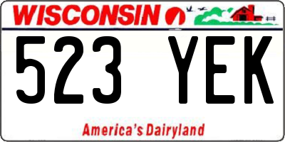 WI license plate 523YEK
