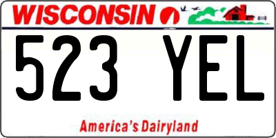 WI license plate 523YEL