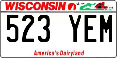 WI license plate 523YEM