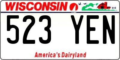 WI license plate 523YEN