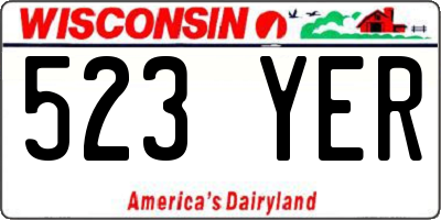 WI license plate 523YER
