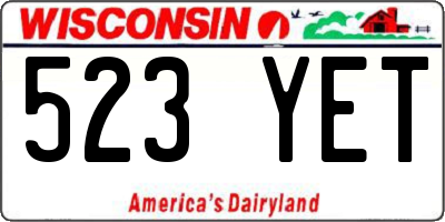 WI license plate 523YET