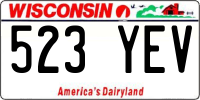 WI license plate 523YEV