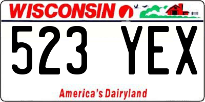 WI license plate 523YEX