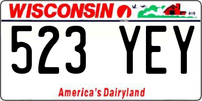 WI license plate 523YEY