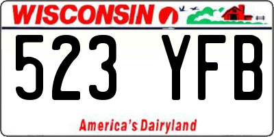 WI license plate 523YFB