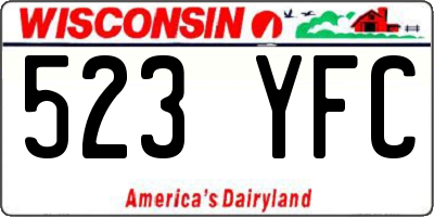 WI license plate 523YFC