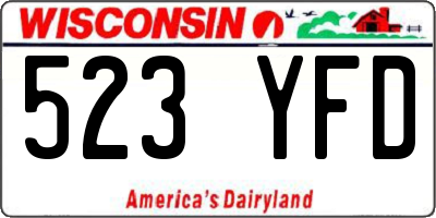 WI license plate 523YFD