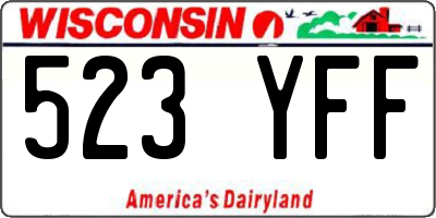 WI license plate 523YFF