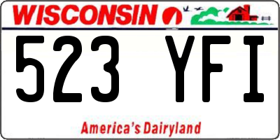 WI license plate 523YFI