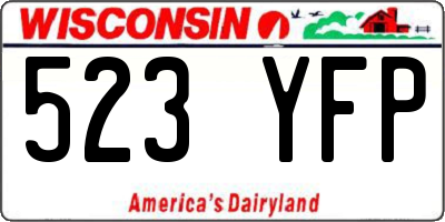 WI license plate 523YFP
