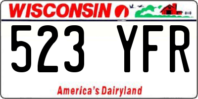 WI license plate 523YFR
