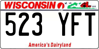 WI license plate 523YFT