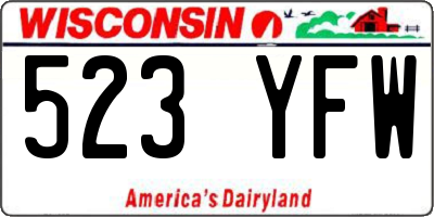 WI license plate 523YFW