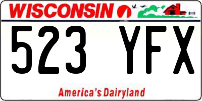 WI license plate 523YFX