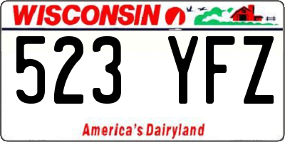 WI license plate 523YFZ